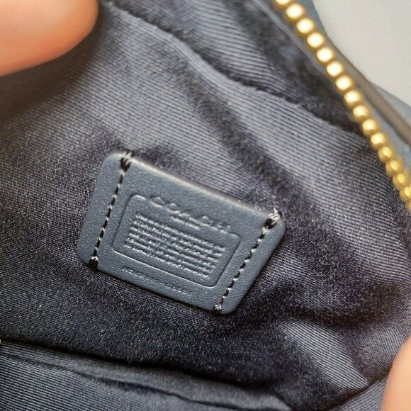 NWT Coach C8681 Plaid Dempsey Camera Bag Crossbody Mini Handbag Midnight Multi - Picture 7 of 8